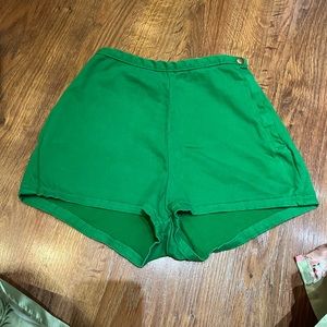 American Apparel tap shorts in green denim - Size 24/25